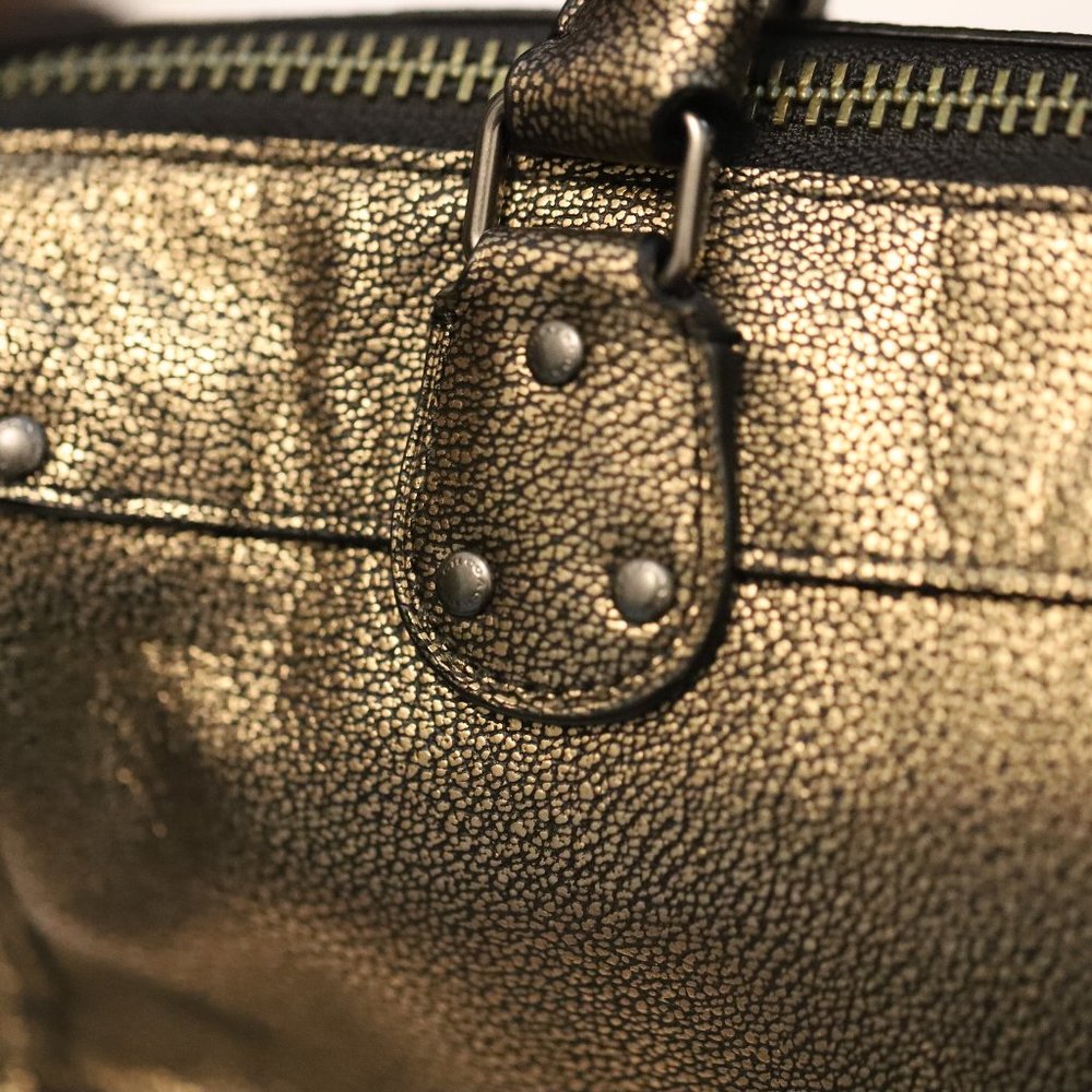 COACH METALLIC  LEATHER RHYDER 24 SATCHEL HANDBAG CROSSBODY DETACHABLE STRAP EUC - Picture 5 of 16